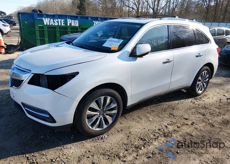 2014 Acura Mdx Technology Package from USA, damaged, VIN 5FRYD4H41EB029813